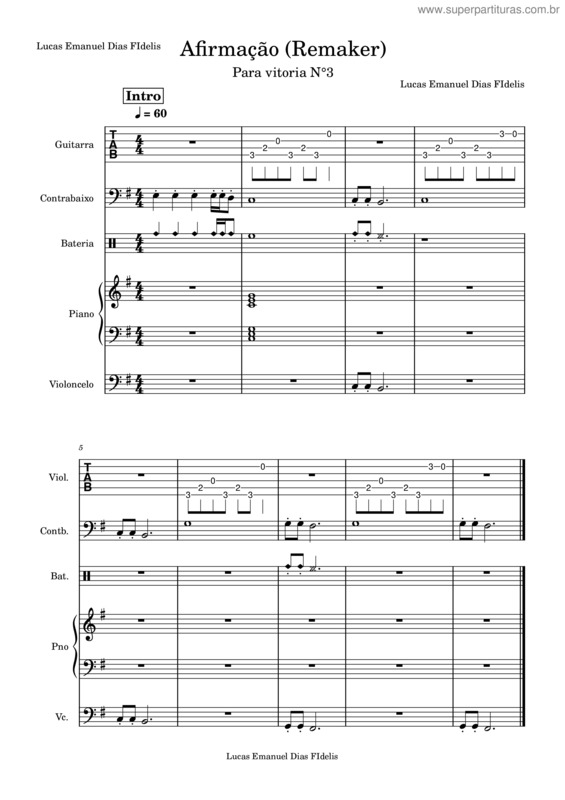 Partitura da música Afirmação