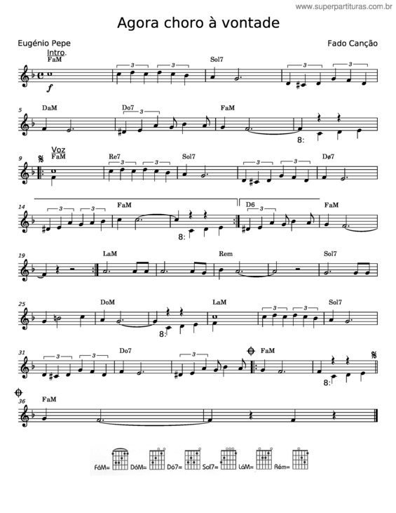 Partitura da música Agora Choro À Vontade