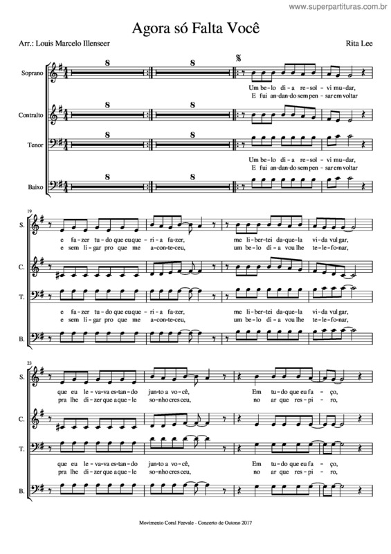 Partitura da música Agora Só Falta Você v.2