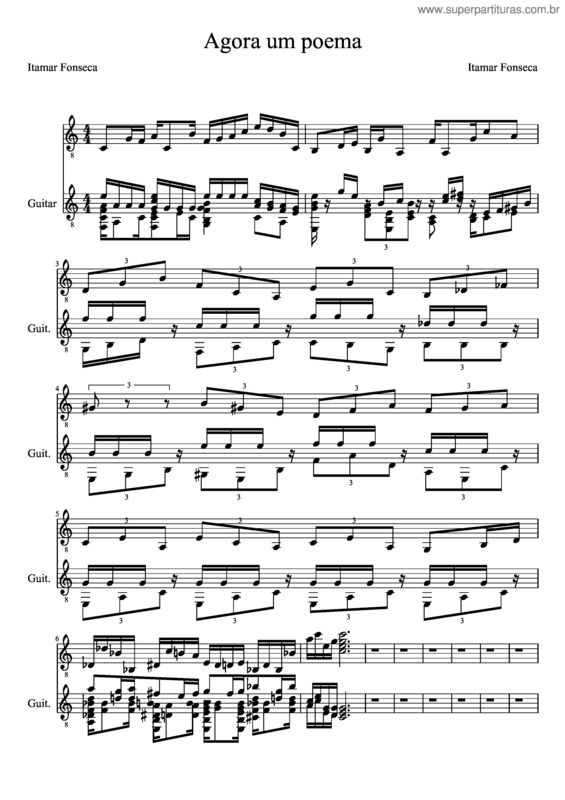 Partitura da música Agora Um Poema