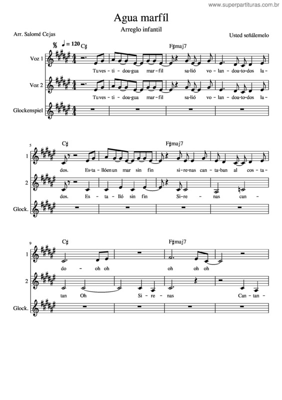 Partitura da música Agua Marfil