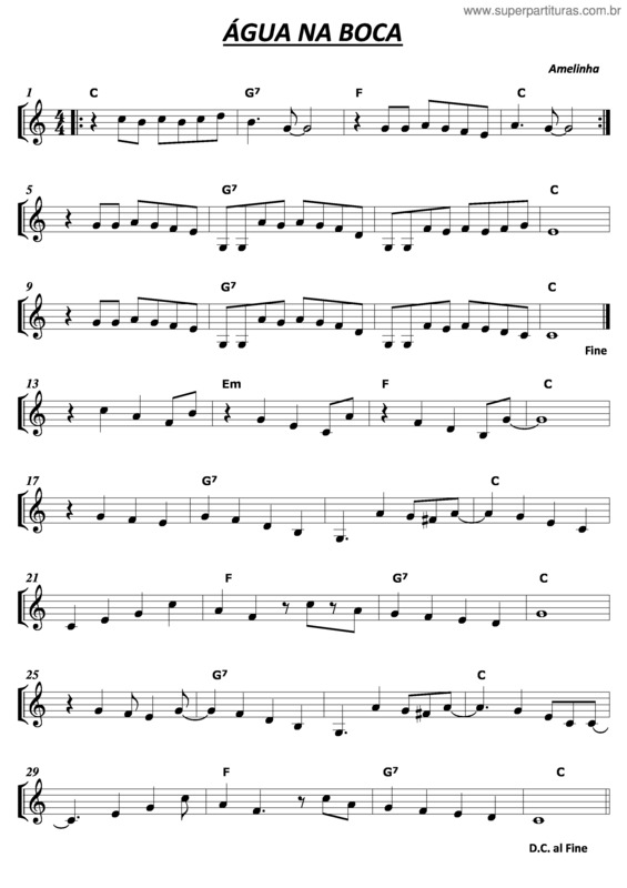 Partitura da música Água Na Boca v.4