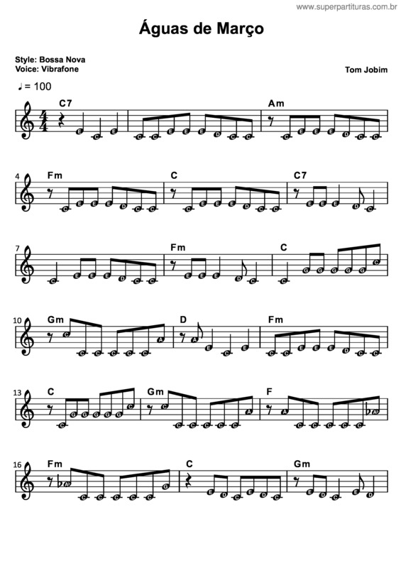 Partitura da música Águas De Março v.15