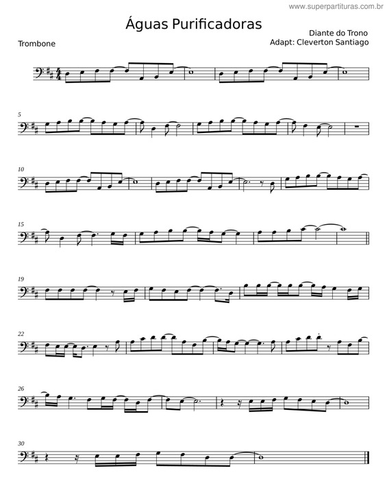 Partitura da música Águas Purificadoras v.6