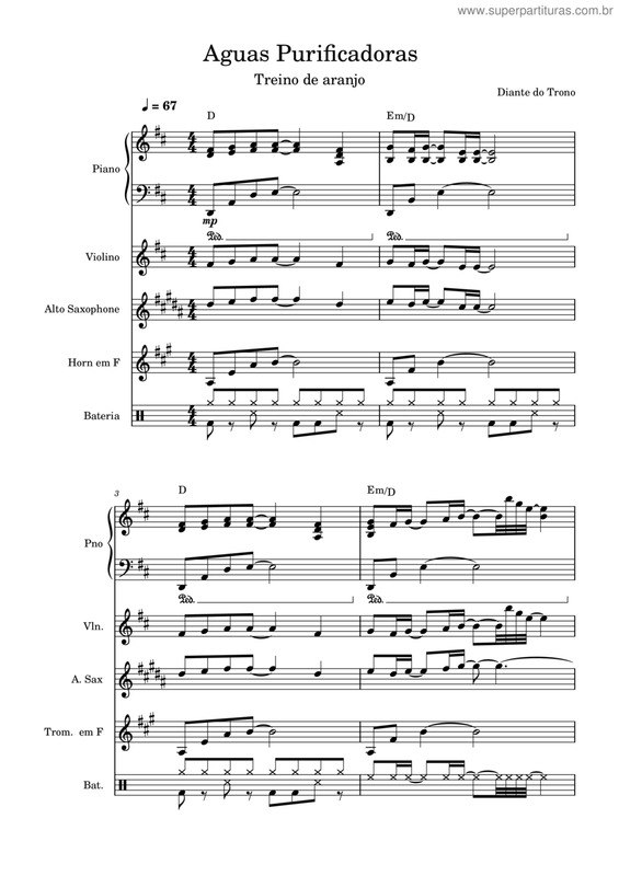 Partitura da música Águas Purificadoras v.8