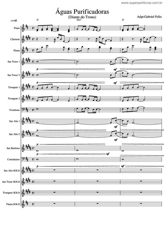 Partitura da música Águas Purificadoras v.9