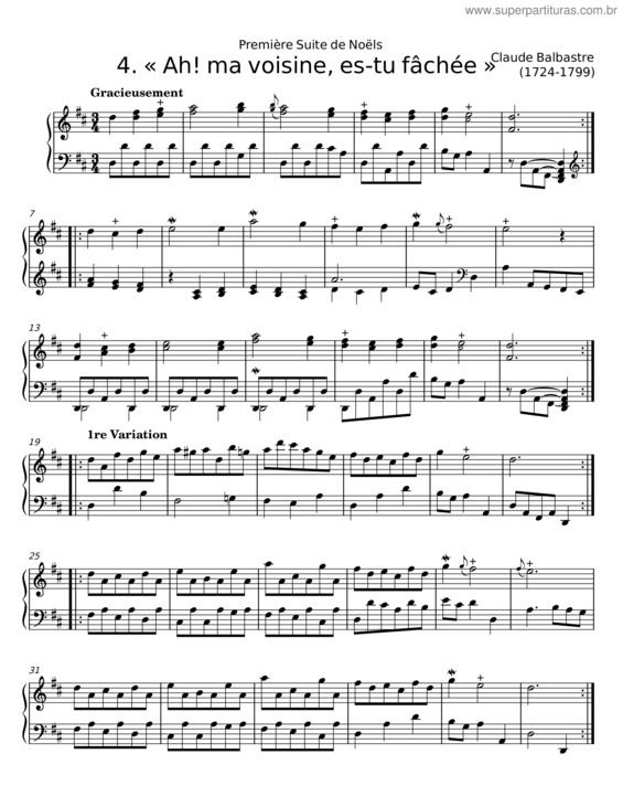 Partitura da música Ah! Ma Voisine, Es-Tu Fâchée