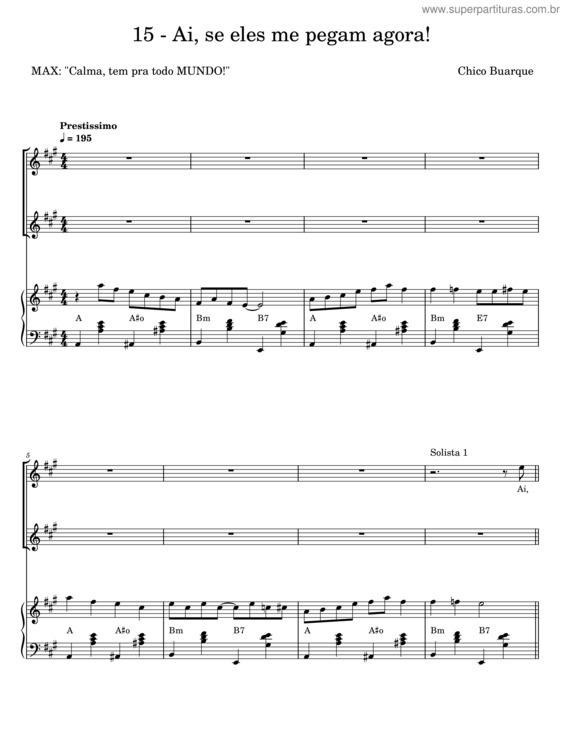 Partitura da música Ai, Se Eles Me Pegam Agora!