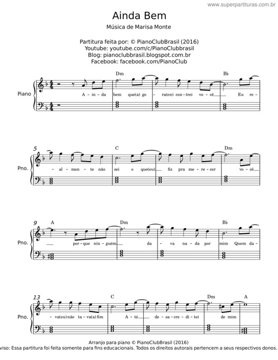 Partitura da música Ainda Bem v.17