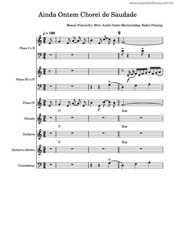 Partitura da música Ainda Ontem Chorei De Saudade v.9