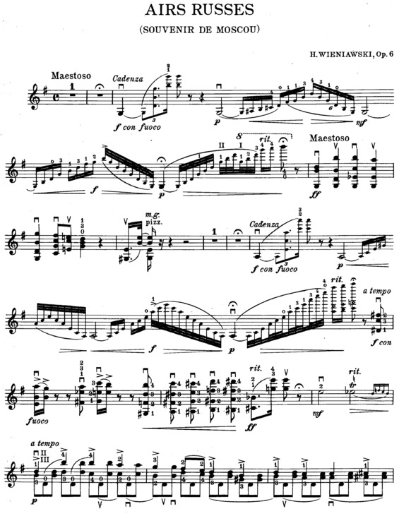 Partitura da música Airs Russes