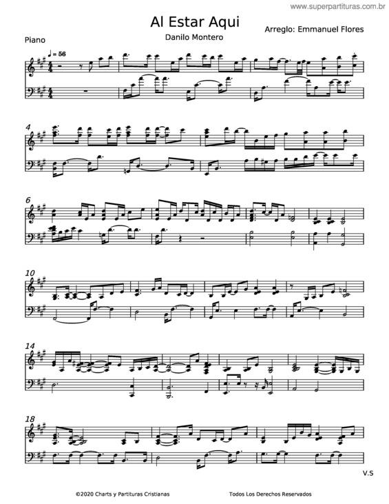 Partitura da música Al Estar Aqui v.5