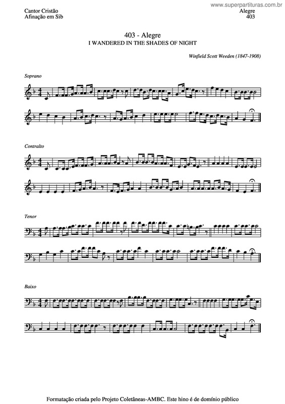 Partitura da música Alegre v.3