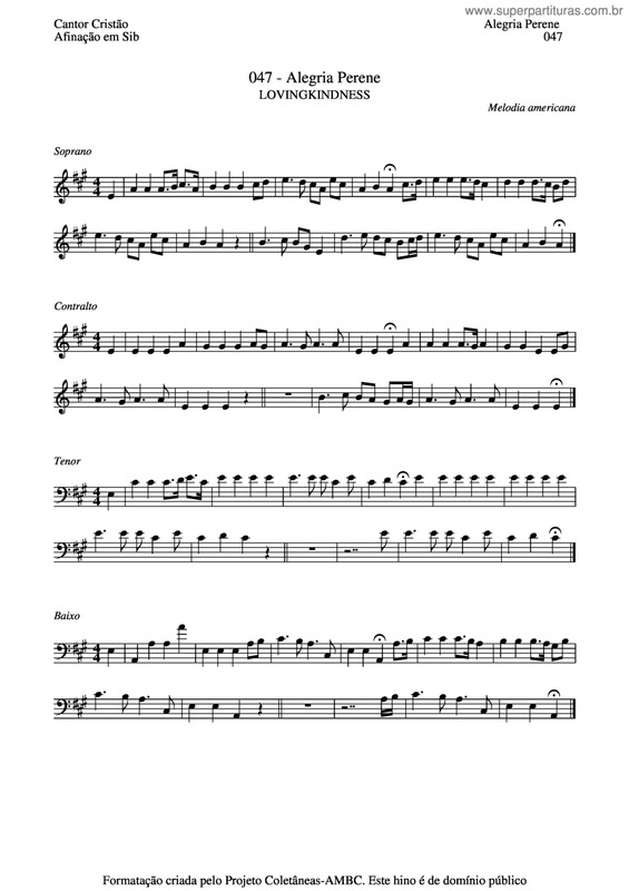 Partitura da música Alegria Perene v.3