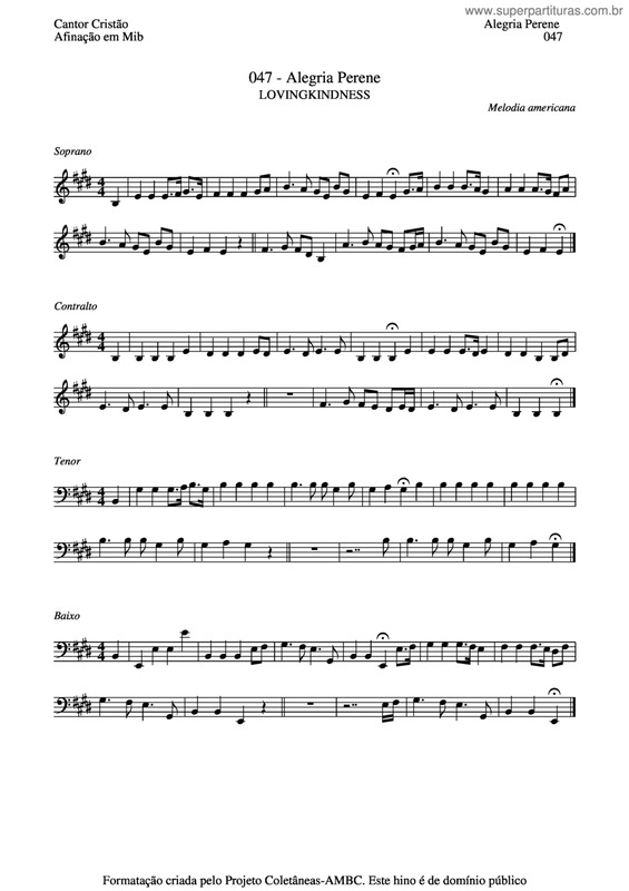 Partitura da música Alegria Perene v.4