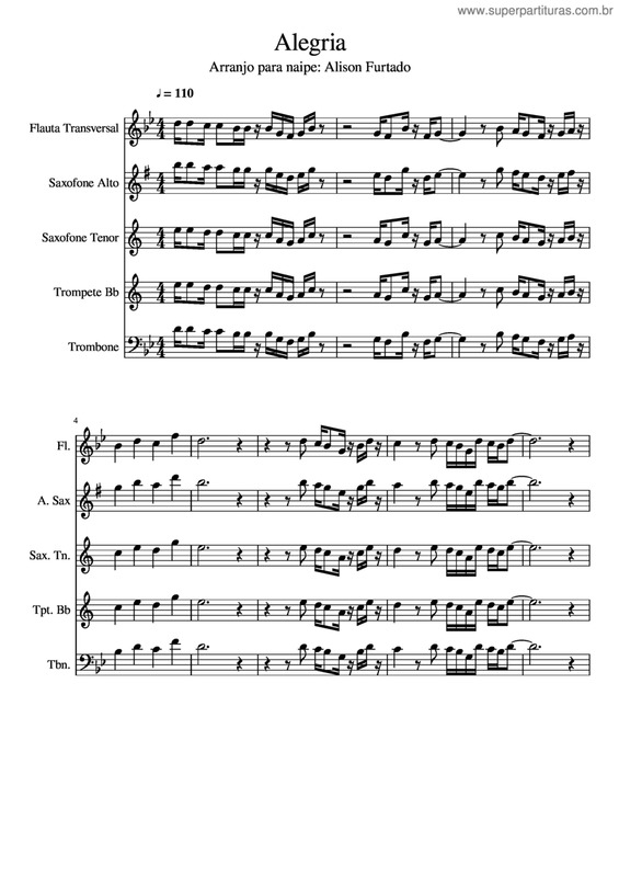 Partitura da música Alegria v.9