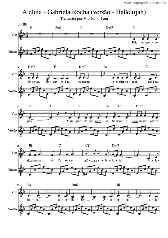 Partitura da música Aleluia (Hallelujah) v.8