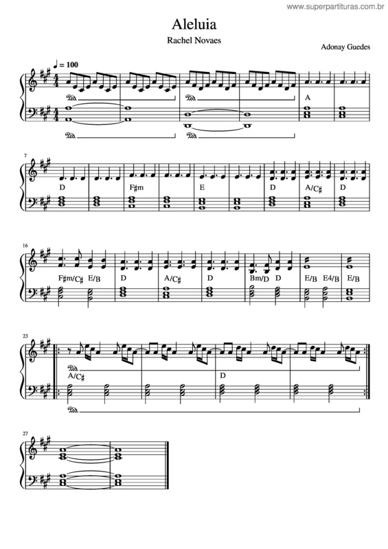 Partitura da música Aleluia (Intro)