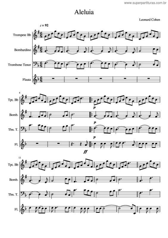 Partitura da música Aleluia 2 v.2