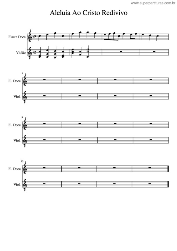 Partitura da música Aleluia Ao Cristo Redivivo v.2