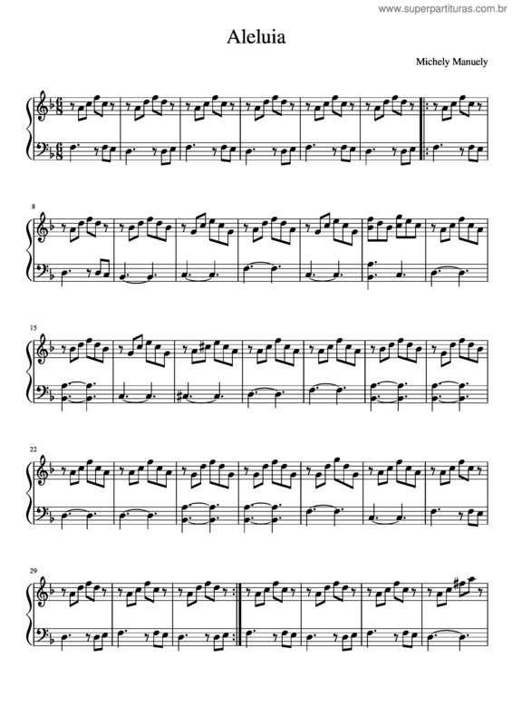 Partitura da música Aleluia Musescore