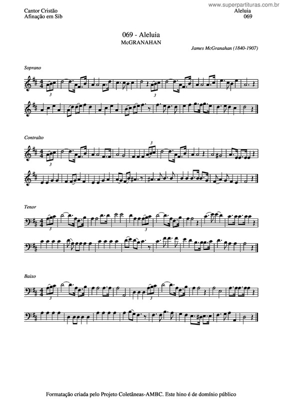 Partitura da música Aleluia v.24