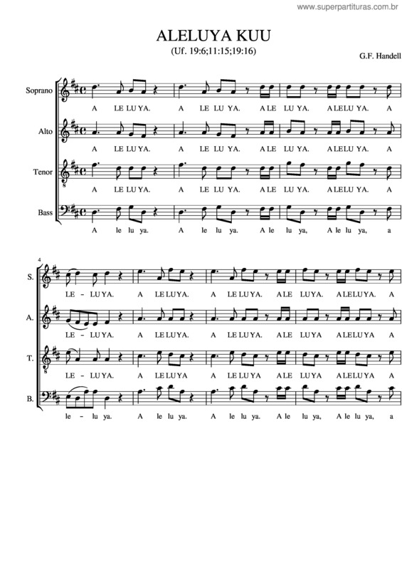 Partitura da música Aleluia v.50