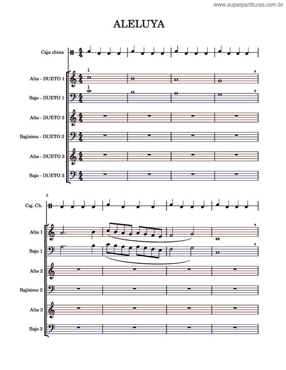 Partitura da música Aleluia v.57