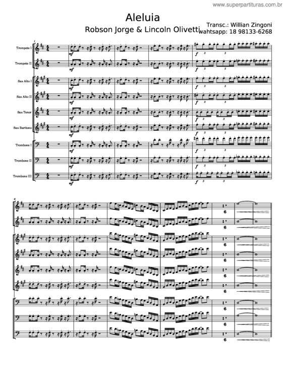 Partitura da música Aleluia v.65