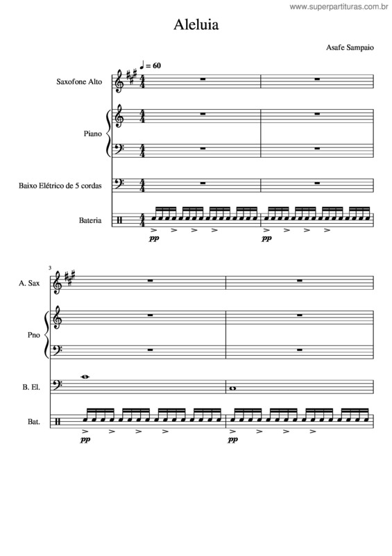 Partitura da música Aleluia v.75