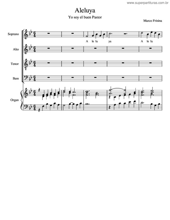 Partitura da música Aleluya Frisina Sacerdote Para Siempre