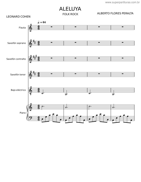 Partitura da música Aleluya v.7