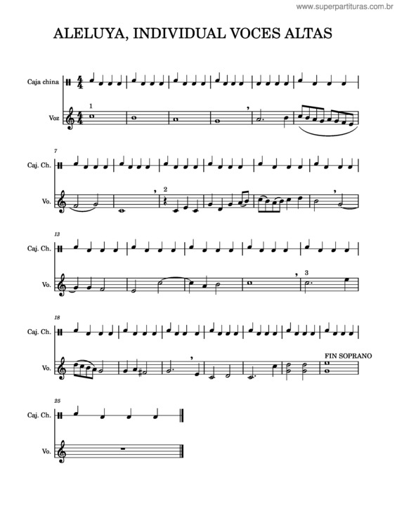 Partitura da música Aleluya v.8