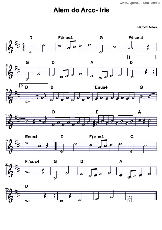 Partitura da música Além Do Arco-íris v.8