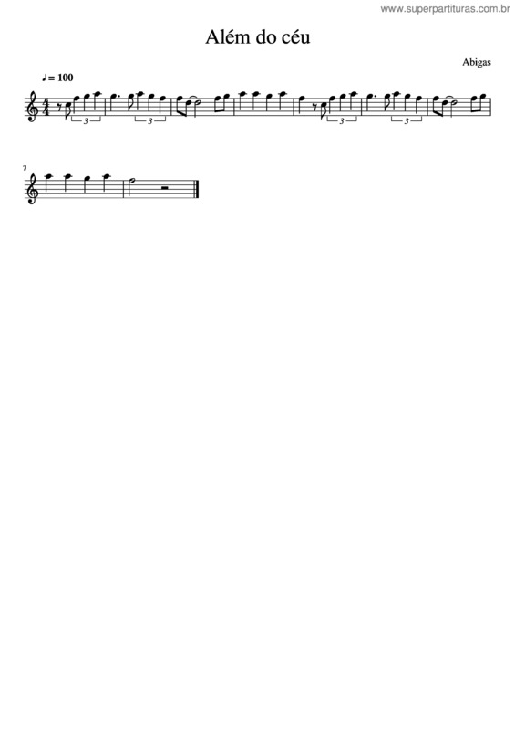 Partitura da música Além Do Céu v.2