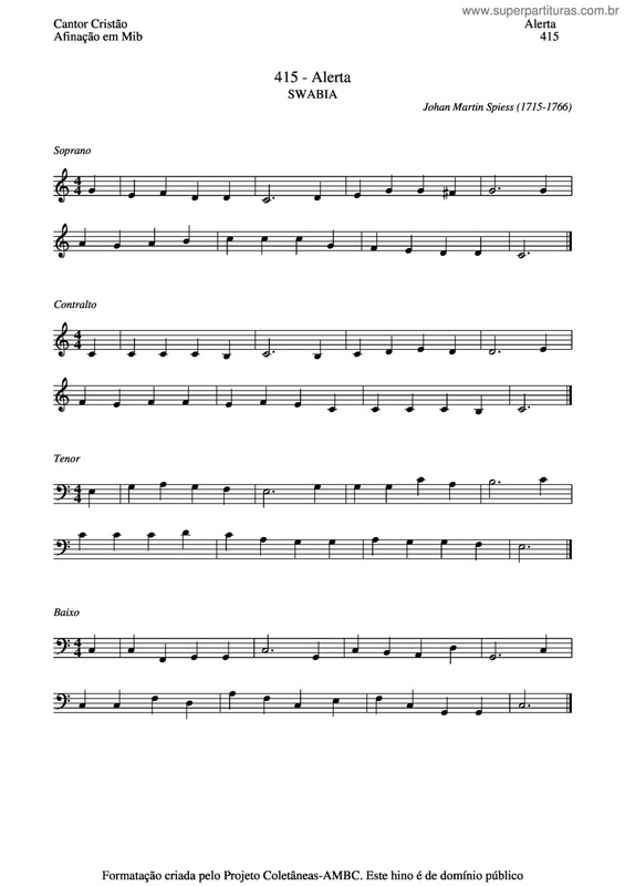 Partitura da música Alerta v.8