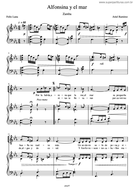 Partitura da música Alfonsina Y El Mar v.7