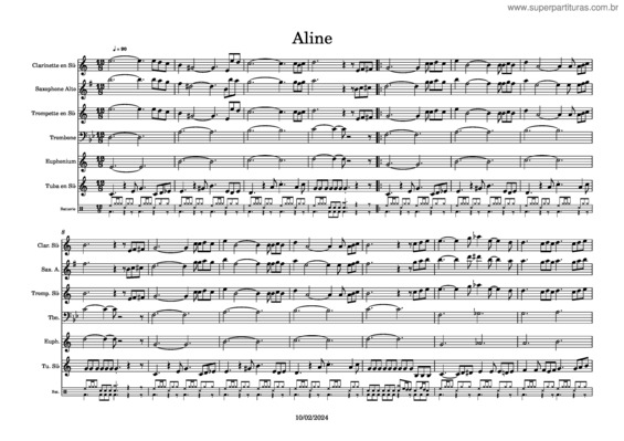 Partitura da música Aline 7