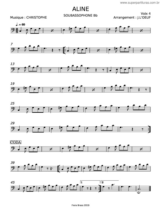 Partitura da música Aline v.24