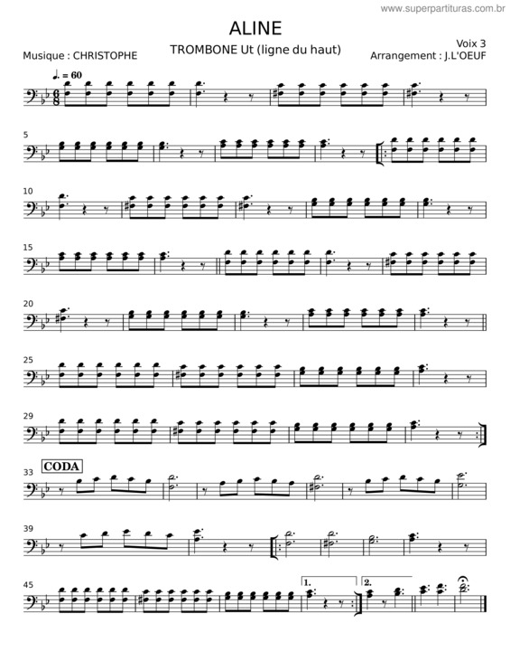 Partitura da música Aline v.25