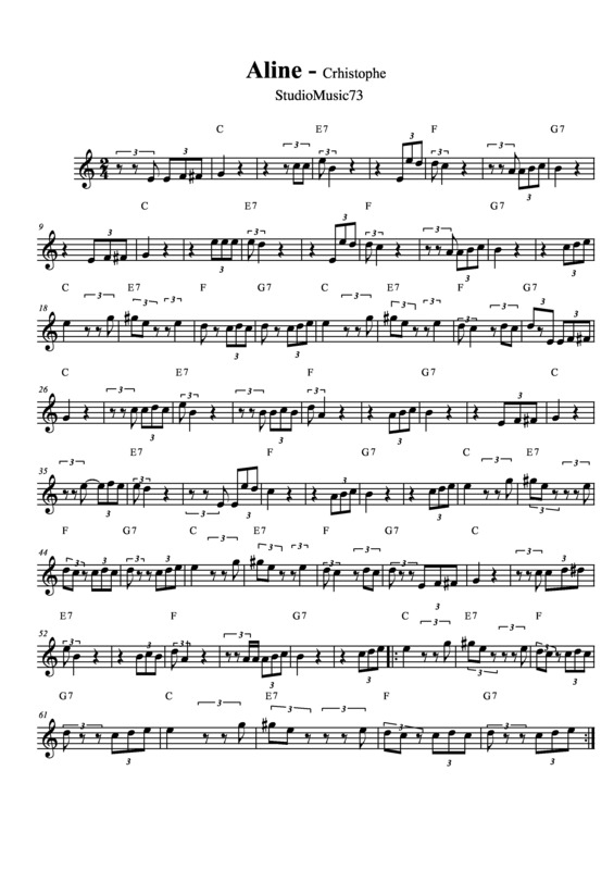 Partitura da música Aline v.8