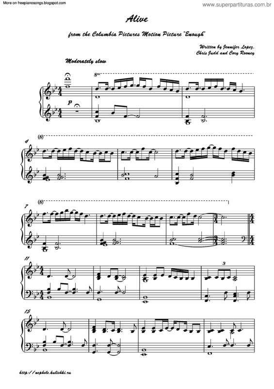 Partitura da música Alive v.5