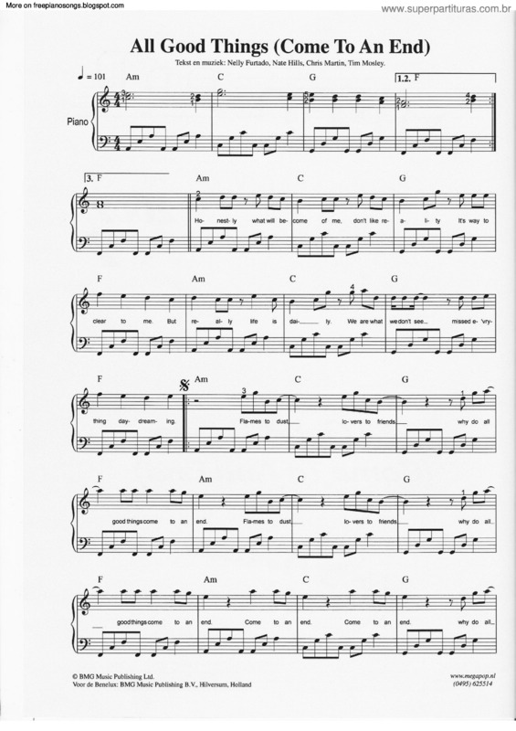 Partitura da música All Good Things v.3