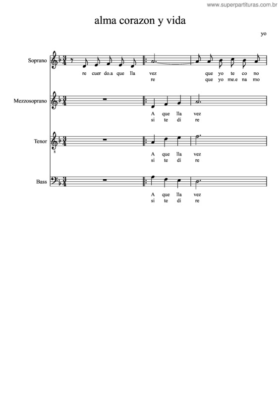 Partitura da música Alma Corazon Y Vida v.5