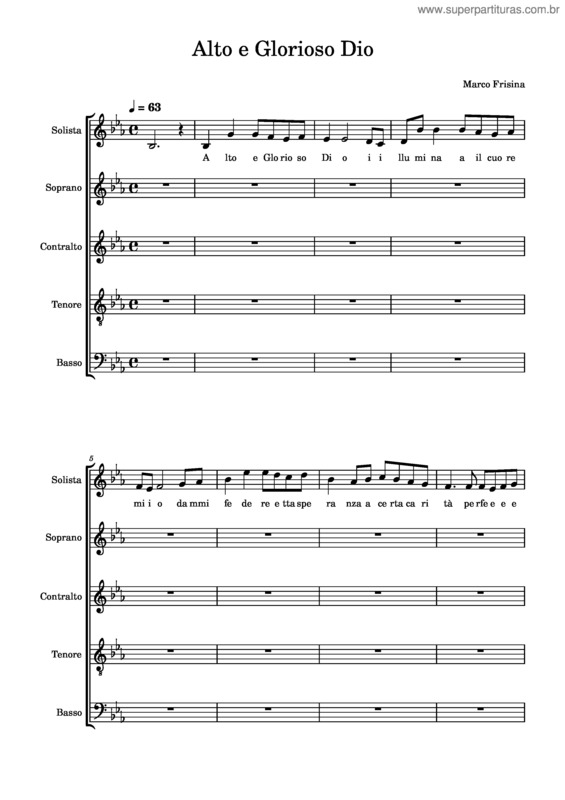 Partitura da música Alto E Glorioso Dio v.3