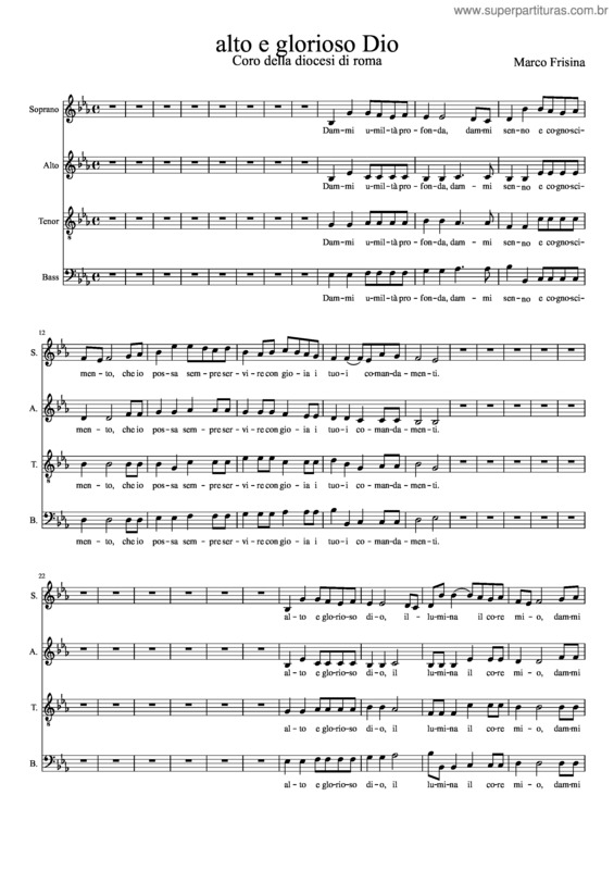 Partitura da música Alto E Glorioso Dio v.4