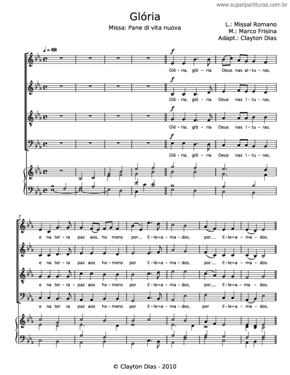 Partitura da música Alto E Glorioso Dio