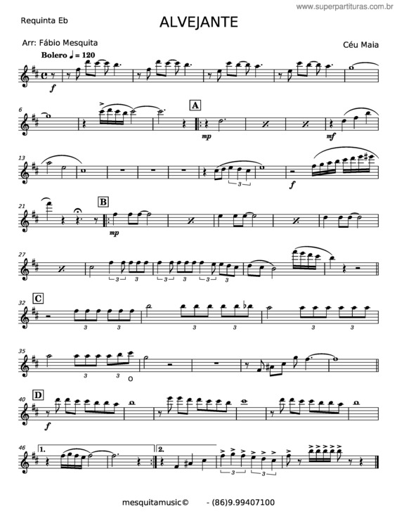 Partitura da música Alvejante v.2