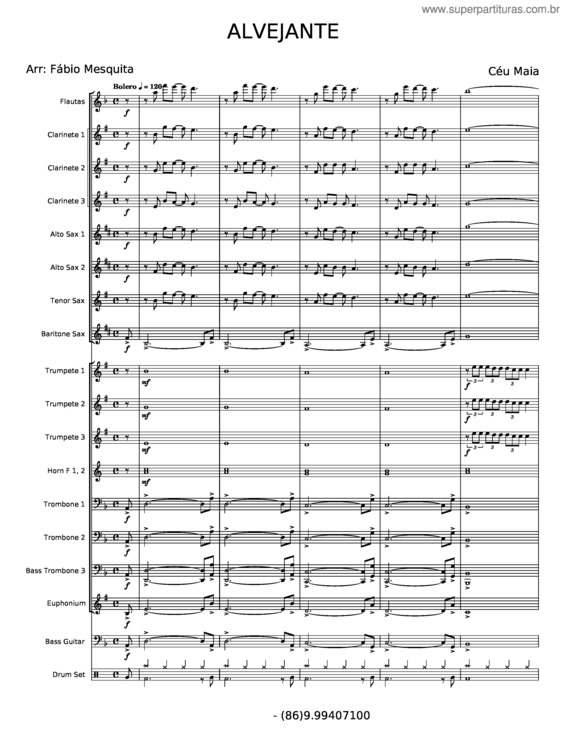 Partitura da música Alvejante