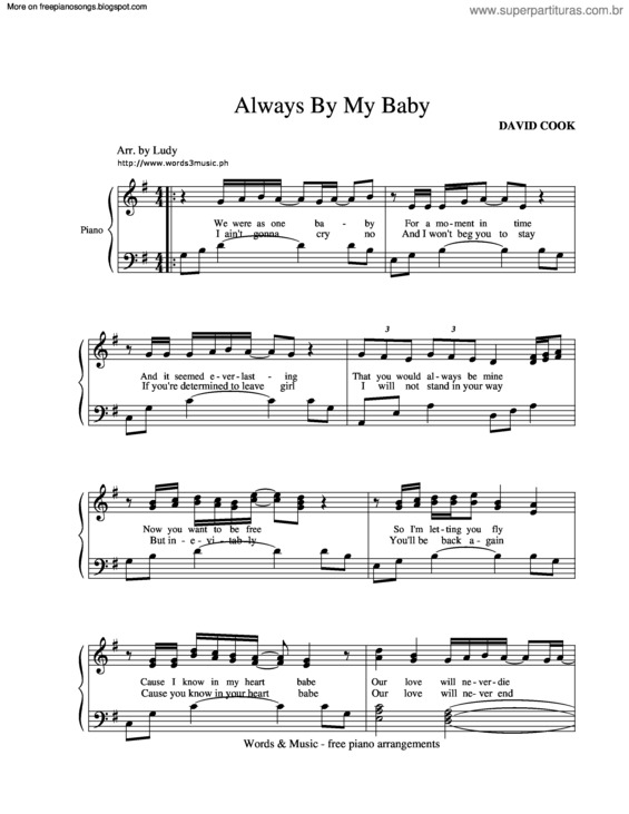 Partitura da música Always Be My Baby v.3